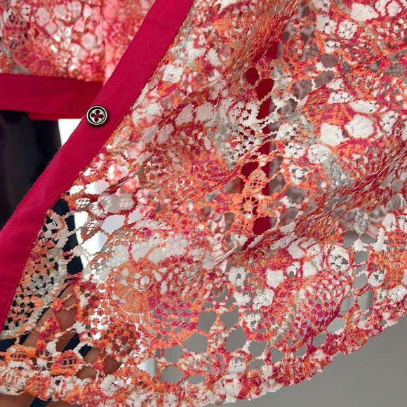 Ramy Brook Gary Princed Lace Swim Cover Up Shirt - Picture 5 of 8